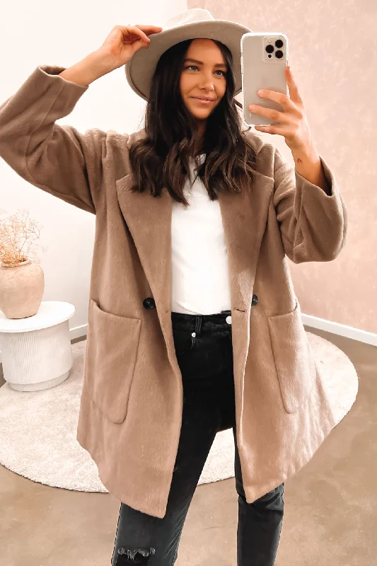 Instant Savings Await!Arden Double Breasted Coat Tan