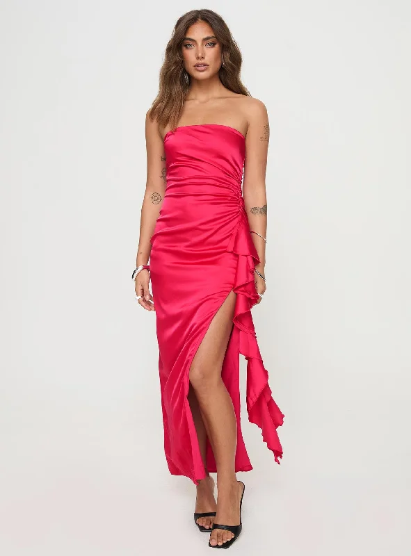 Limited Time Offer!Callita Strapless Maxi Dress Red