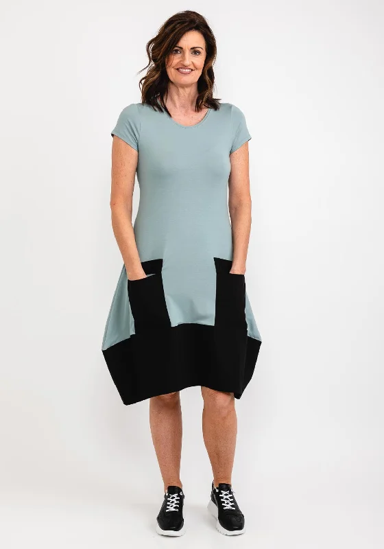 Save Up to 50% Off!Elsewhere Pocket Hem Jersey Dress, Eucalyptus