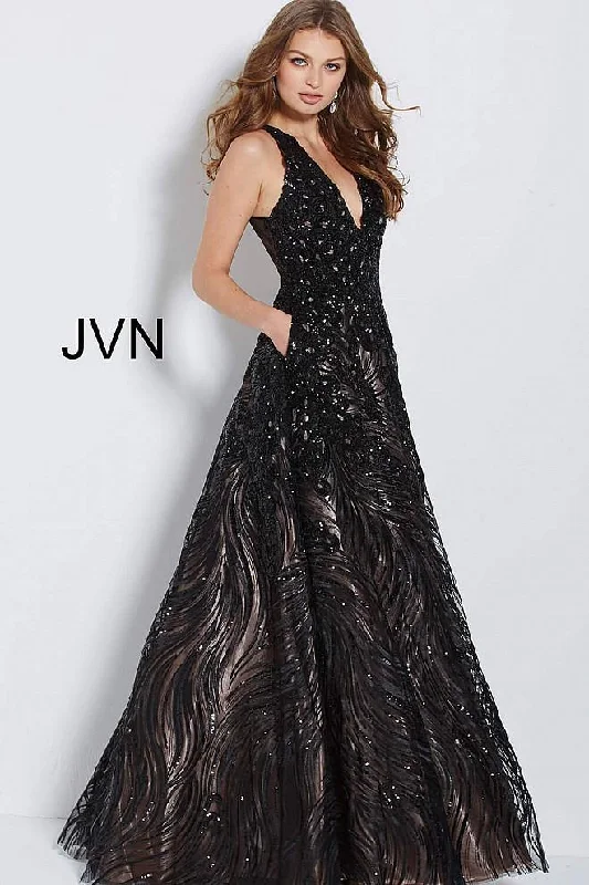 Get It Before It’s Gone!Jovani 60641 Long Formal V Neck Ball Gown