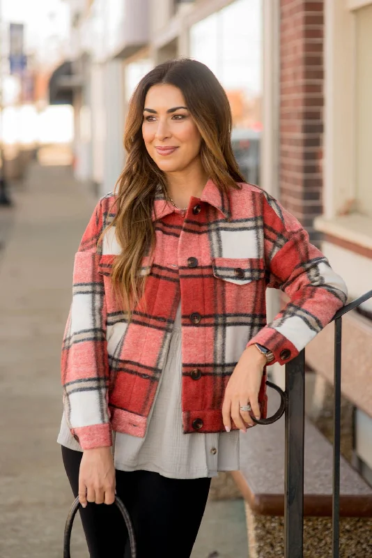 The Best Offers Are Here!Sugar & Spice Cropped Plaid Shacket