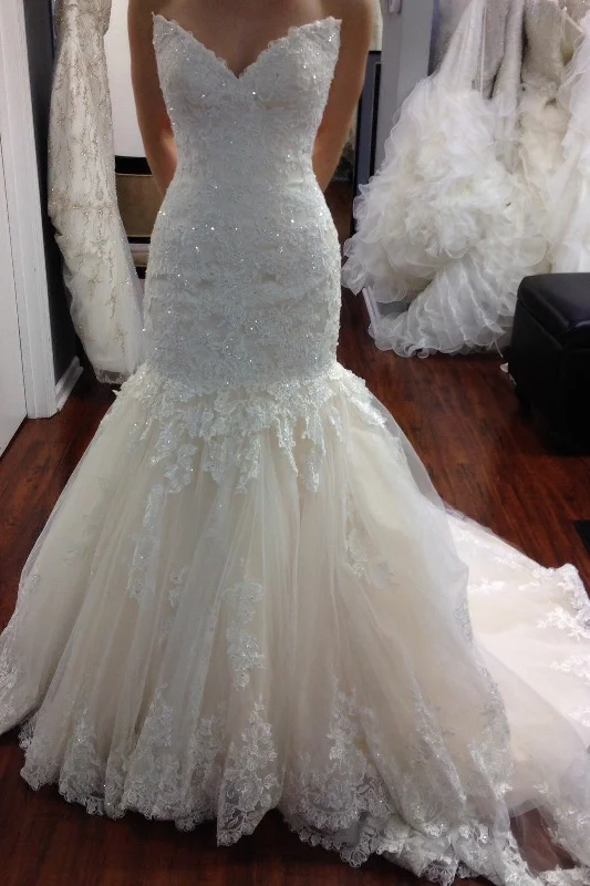 Limited Deals, Unlimited Savings!Beaded Appliques Lace Mermaid Wedding Dresses with Tulle Skirt Limited Deals, Unlimited Savings!Beaded Appliques Lace Mermaid Wedding Dresses with Tulle Skirt