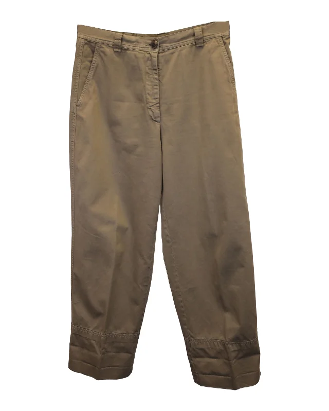 Buy One, Get One Free!Dries Van Noten Straight Leg Pants in Beige Cotton