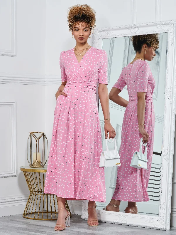 Your Discount is Waiting!Lyanna Wrap Front Maxi Dress, Dusty Pink