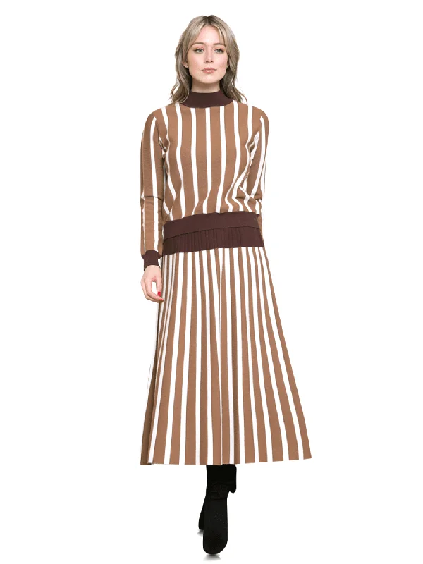 Sale Alert – Get Ready to Shop!Ivee Yolk Waist Knit Striped Skirt