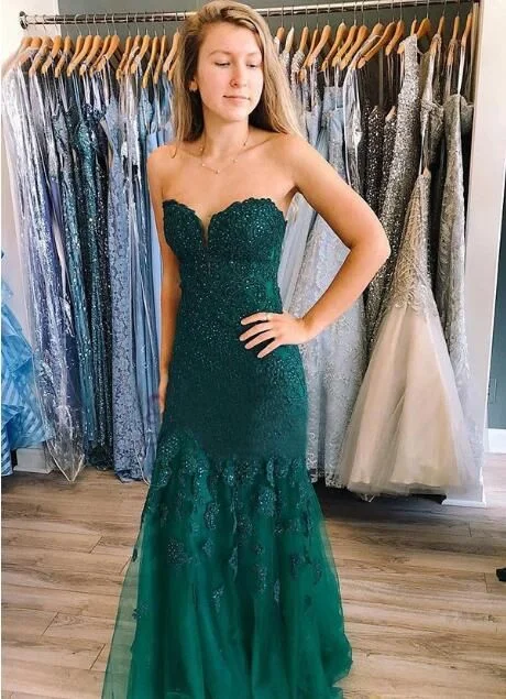 Score Huge Discounts Today!Gorgeous Sweetheart Strapless Mermaid Lace Prom Dress    cg23192