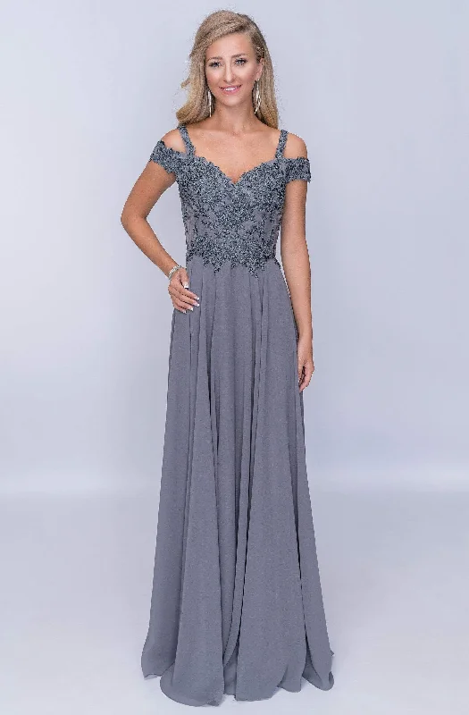 Limited Deals, Unlimited Savings!Nina Canacci - Embroidered A-Line Evening Dress M507 - 1 pc Grey In Size 20 Available