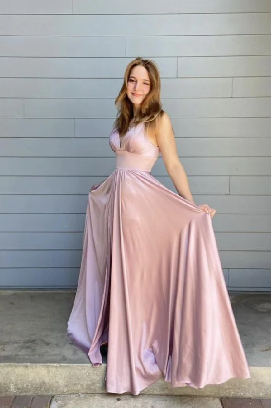 Buy One, Get One Free!Pink v neck long A line prom dress pink evening dress cg23132 Buy One, Get One Free!Pink v neck long A line prom dress pink evening dress cg23132