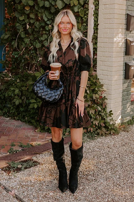 Save Up to 50% Off!Autumn Whispers Floral Mini Dress