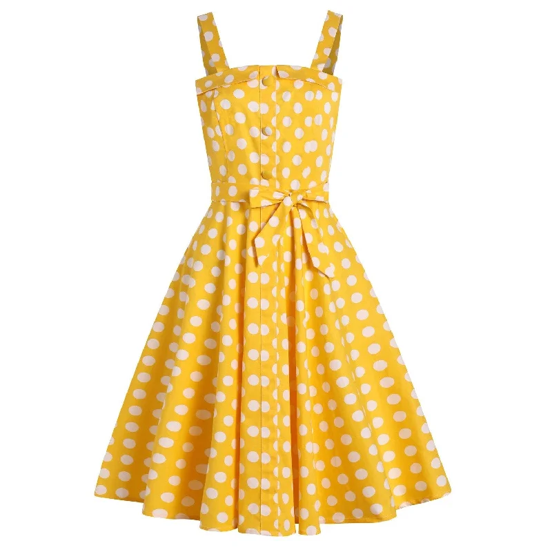 Everything Must Go!BerriesJam - Cotton Spaghetti Straps Midi Tunic Sleeveless Swing Sundress